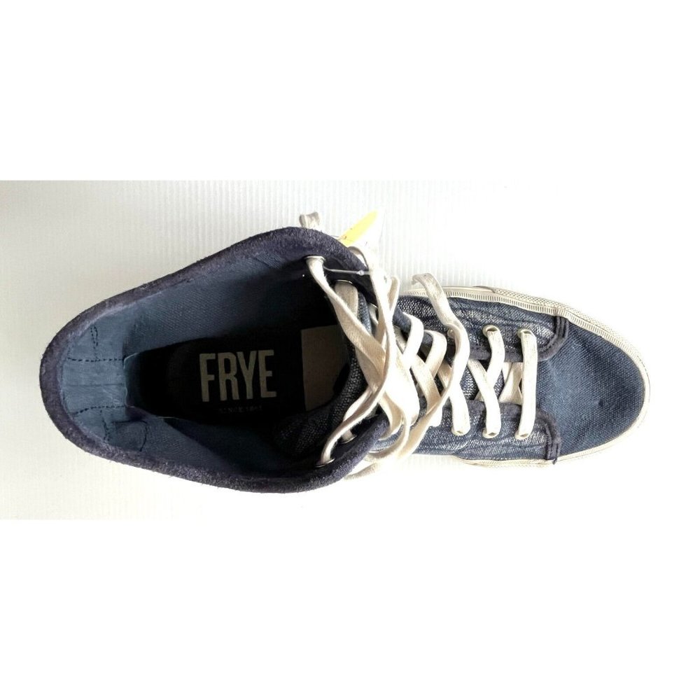 FRYE Blue Canvas High Top Sneakers w/ Geometric Print, Size 11 - Picture 11 of 12